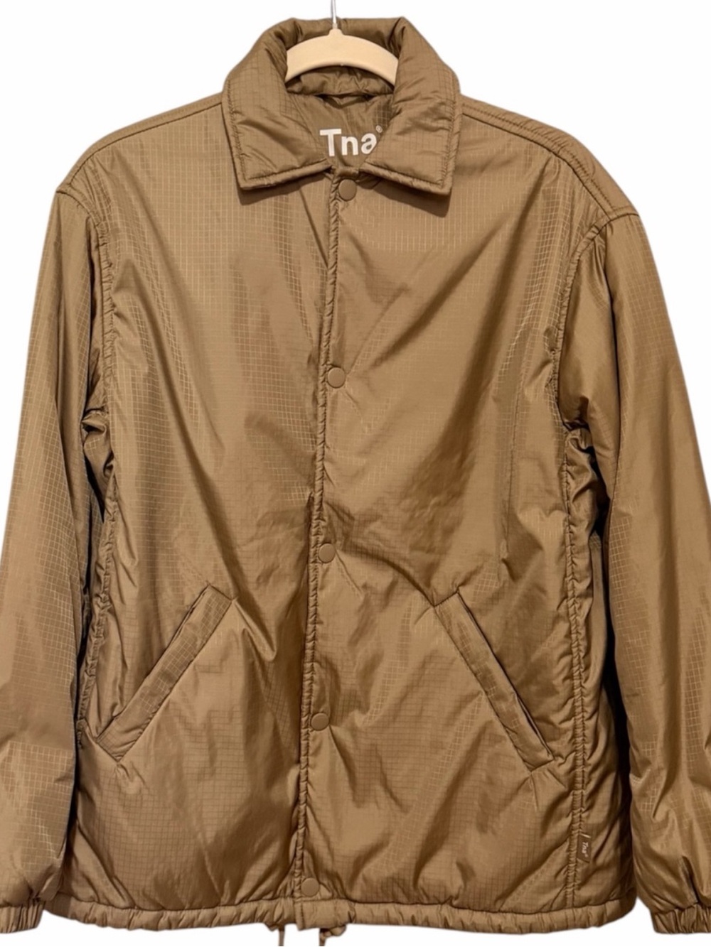 Aritzia TNA Coaches Jacket Size 1 (XXS/XS) Brown Lightweight Ripstop Snap Front